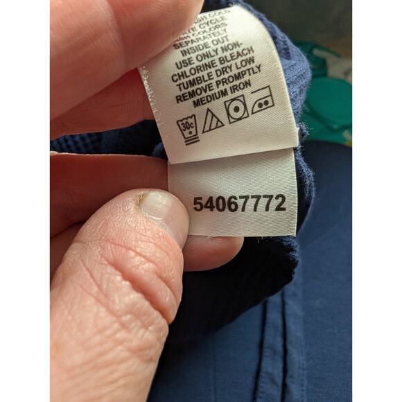 Woman Within Navy Thermal Waffle Floral Embroidered Tunic Top Sz 4X - Picture 6 of 8